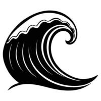 Rolling Wave with Sharp Hollow Surfing Curve vector