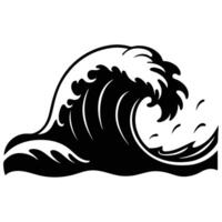 Rising Surf Wave Crashing with Foamy Edges vector