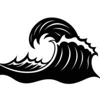 Powerful Wave Curve in Deep Shadowed Ocean Scene vector