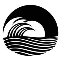 Subtle Wave Arc Reflecting Sunset Light vector