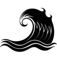 Single Smooth Wave Crest Against Still Water vector