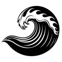 Rolling Deep Ocean Wave with Faint Ripples Around vector