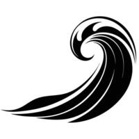 Smooth Surfing Wave Curving Towards Calm Beach vector