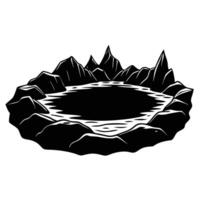 Singular Tide Pool Nestled in Jagged Rocky Surface vector