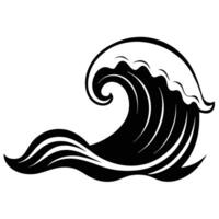 Small Wave Curling Near Shore for Beginner Surf vector
