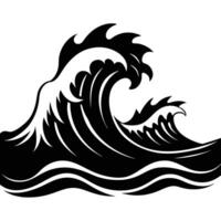 Tall Crashing Wave with Jagged Storm Edge vector