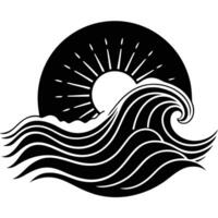 Soft Undulating Wave Under Glowing Sun vector