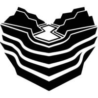 Overlapping Canyon Layers Silhouetted in Soft Gradient Light vector