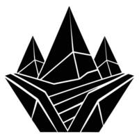 Layered Canyon Rocks Silhouetted in Sharp Triangular Shapes vector