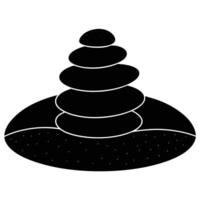 Stacked Stones Silhouetted on Sandy Ground vector