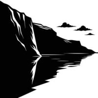 Cliffside Silhouetted by Soft Evening Light vector