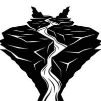 Stream of Water Cutting Through Rocky Edges vector