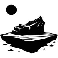 Sunlit Rocky Ledge in Open Desert Wasteland vector