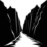 Towering Canyon Walls with Narrow Path Below vector