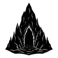 Tall Cave Opening with Pointed Rocky Entrance vector
