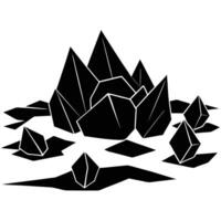 Cluster of Jagged Stones on Sandy Desert Floor vector