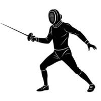 Fencer Silhouetted Parrying with a Foil vector
