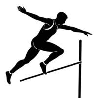 Athlete in Mid-Leap on a High Jump vector