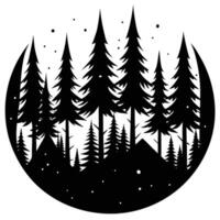 Abstract Forest Shapes Fading into Background vector