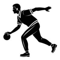 Bowler's Silhouette Form in the Follow-Through vector