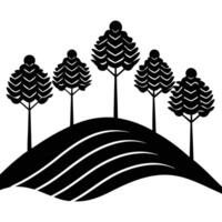 Cluster of Small Trees on Layered Steep Hills vector