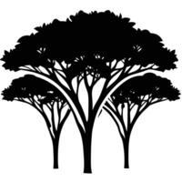 Overlapping Tree Canopies in Dim Orange Light vector