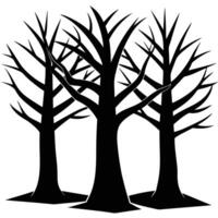 Layered Tree Trunks Casting Shadows in Sunset vector