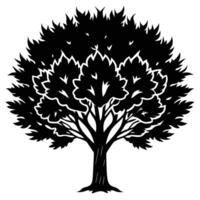 Dense Tree Cluster with Fiery Sunset Reflection vector