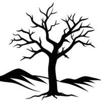 Dead Tree with Broken Trunk in Desert vector