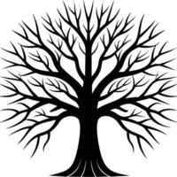 Glowing Tree with Intricate Sunlit Branches vector