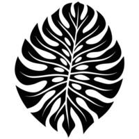 Abstract Monstera Leaf with Bold Cutout Patterns vector