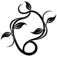 Abstract Looping Vine with Delicate Curved Edges vector