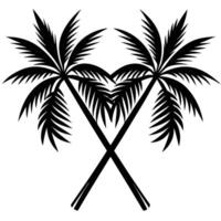 Grouped Palm Fronds with Crossed Stems vector