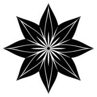 Star-Shaped Tropical Flower Silhouetted with Thin Sharp Petals vector