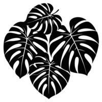 Layered Monstera Leaves in Overlapping Silhouettes vector
