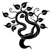 Large Winding Vine with Visible Bulbous Nodes vector