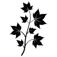 Single Vine with Sharp Pointed Leaves Spaced Apart vector
