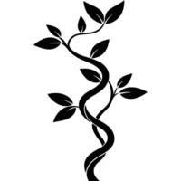 Twisting Vine Silhouetted with Small Rounded Leaves vector
