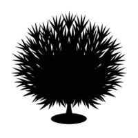 Small Bush Silhouetted with Sharp Rounded Edges vector