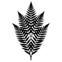 Small Fern Silhouetted with Overlapping Triangular Segments vector