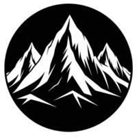 Sharp Mountain Ridge Surrounded by Snowy Valley vector