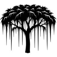Tree Canopy Dripping with Frozen Icicles vector