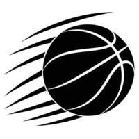 Basketball Silhouetted with Dynamic Motion Lines vector