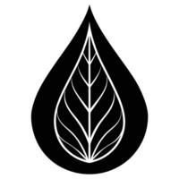 Leaf Silhouetted in Teardrop Shape vector