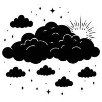 Scattered Clouds Silhouetted Against a Bright Sky vector
