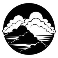 Sunset Silhouetted with Warm Glowing Clouds vector