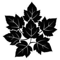 Leaf Cluster Silhouetted with Gradient Background vector