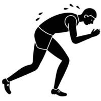 Runner Silhouetted Pushing Through Fatigue vector