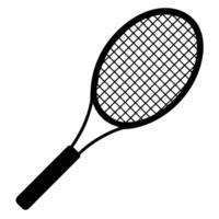 Tennis Racket Silhouetted with Strings Visible vector