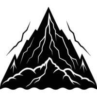 Sharp Mountain Silhouetted Against a Stormy Backdrop vector